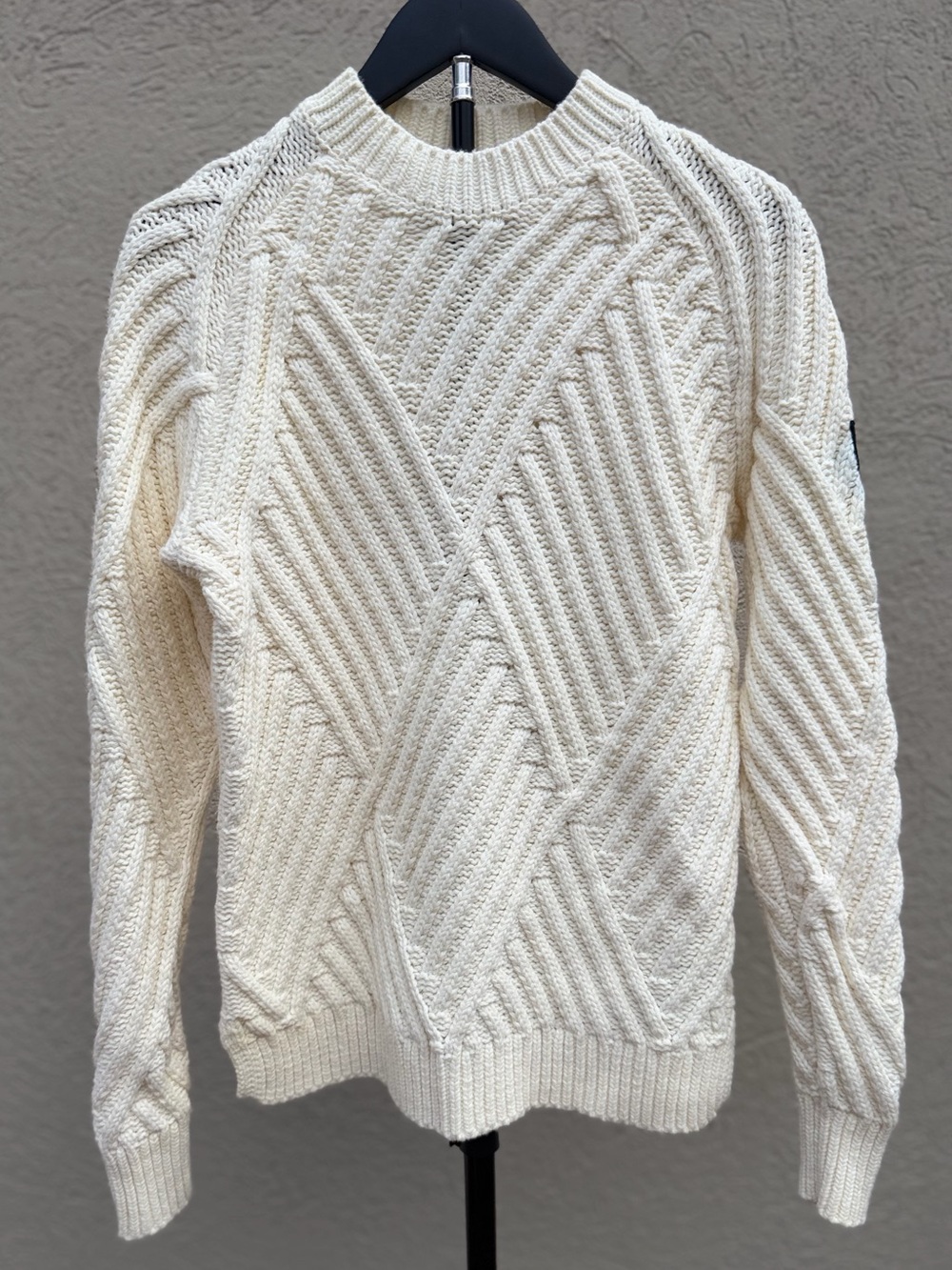 Musto Women’s Marina High Crew Neck Cable Knit Sweater Cream White US 6